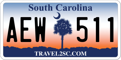 SC license plate AEW511
