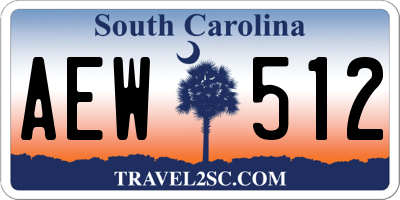 SC license plate AEW512