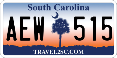 SC license plate AEW515