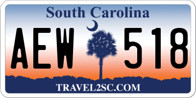 SC license plate AEW518