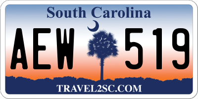 SC license plate AEW519