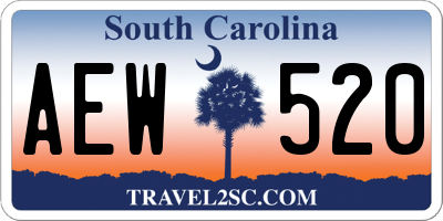 SC license plate AEW520