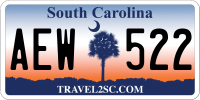 SC license plate AEW522