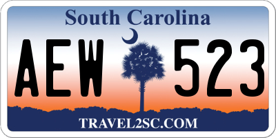 SC license plate AEW523