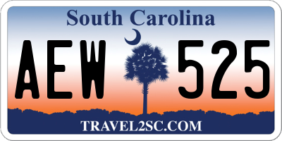 SC license plate AEW525