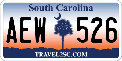 SC license plate AEW526