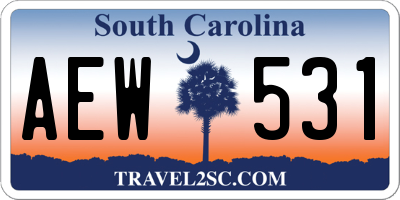 SC license plate AEW531