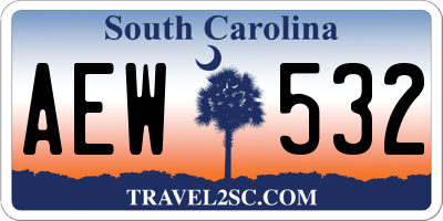 SC license plate AEW532