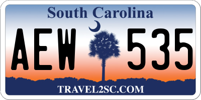 SC license plate AEW535