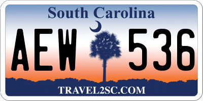 SC license plate AEW536