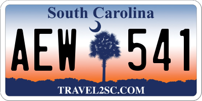 SC license plate AEW541