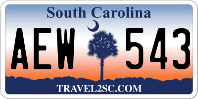 SC license plate AEW543