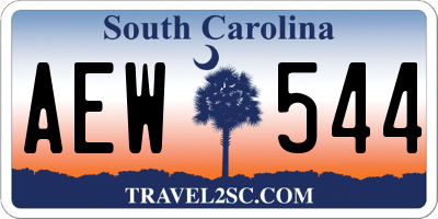 SC license plate AEW544