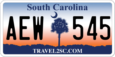 SC license plate AEW545