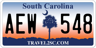SC license plate AEW548