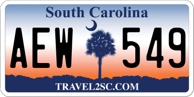 SC license plate AEW549