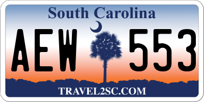 SC license plate AEW553