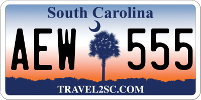 SC license plate AEW555
