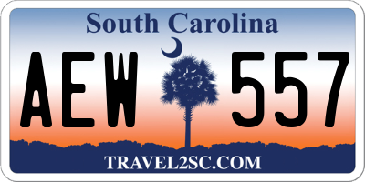 SC license plate AEW557