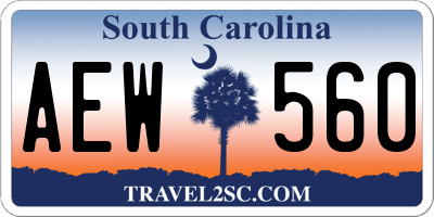 SC license plate AEW560