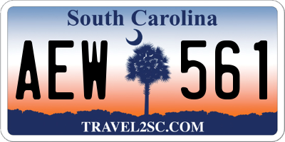 SC license plate AEW561