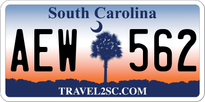 SC license plate AEW562