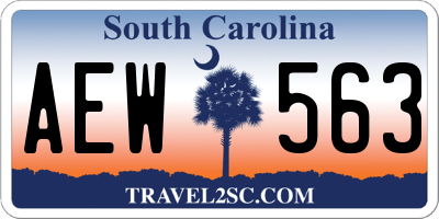 SC license plate AEW563