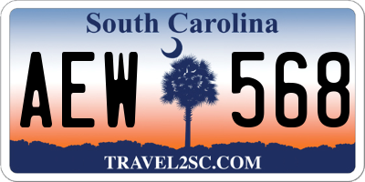 SC license plate AEW568