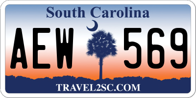 SC license plate AEW569