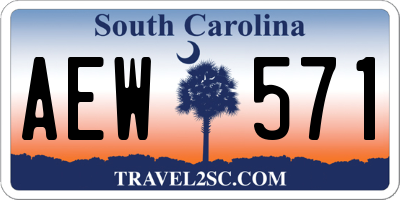 SC license plate AEW571
