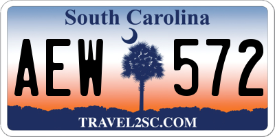 SC license plate AEW572