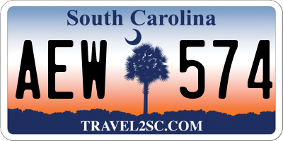 SC license plate AEW574