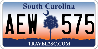 SC license plate AEW575