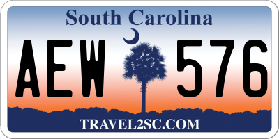 SC license plate AEW576
