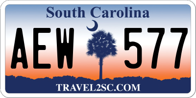 SC license plate AEW577