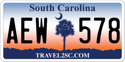 SC license plate AEW578