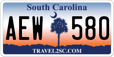 SC license plate AEW580