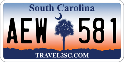 SC license plate AEW581