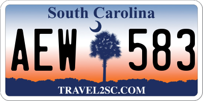 SC license plate AEW583