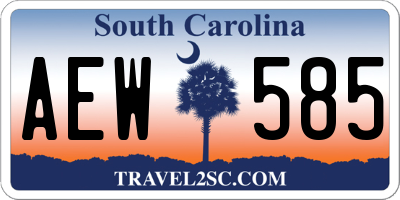 SC license plate AEW585