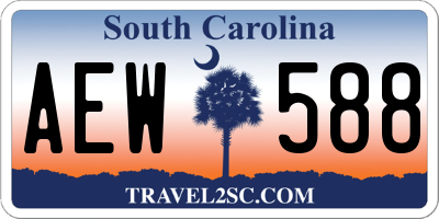 SC license plate AEW588