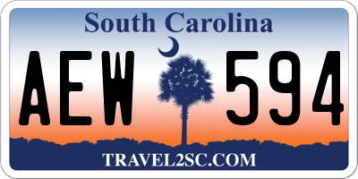 SC license plate AEW594