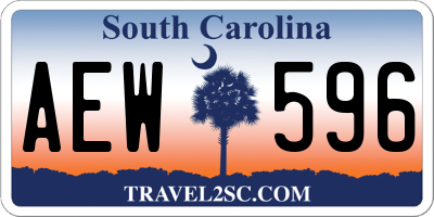 SC license plate AEW596