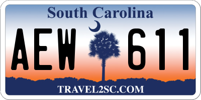 SC license plate AEW611