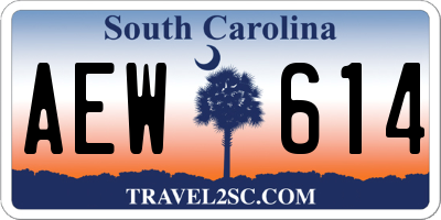 SC license plate AEW614