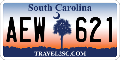 SC license plate AEW621