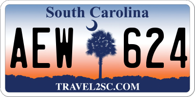 SC license plate AEW624