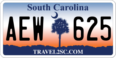 SC license plate AEW625