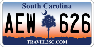 SC license plate AEW626