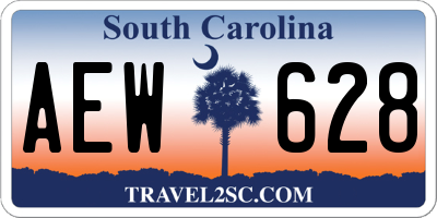 SC license plate AEW628